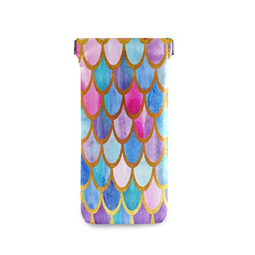 Preisvergleich Produktbild linomo Bunt Fisch Meerjungfrau Waage Sonnenbrille Tasche Mikrofaser Leder Beutel, Aufbewahrungstasche für Brille und Mobiltelefon