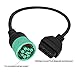 AMHTDOL 9 Pin to 16 Pin OBD2 Adapter Cable for Heavy Duty Trucks and Commercial Vehicles,Type 2 Green J1939 Diagnostic Connector Plug Work with Truck OBD Diagnostic Scanner Tool