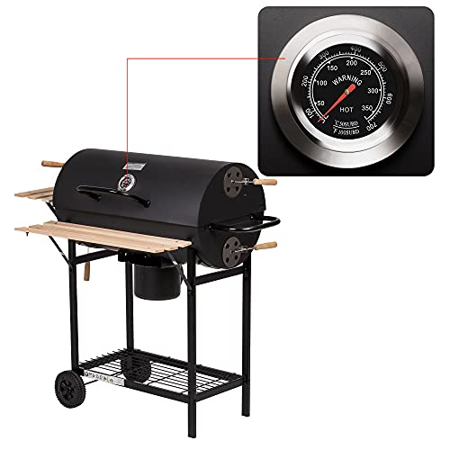 Foto von VOYSIGN Holzkohle Grill, Garten Smoker Grill Barbecue Hitze Räuchergerät mit Thermometer