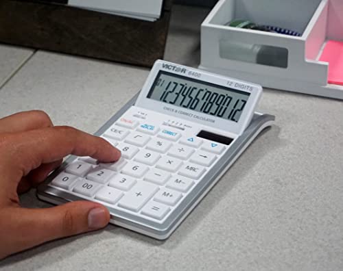 Victor 12-Digit Check And Correct Desk Calculator, White #TOP3