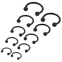 18G Black - 6mm, 8mm, 10mm, 12mm, 14mm (1 pair each)