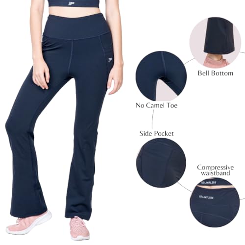 Image of 3rd Planet Women's High Waist Activewear Leggings | 4-Way Stretch, Sweat-Wicking, Non-See-Through Gym & Yoga Tights with Side Pockets | Comfortable Slim Fit Pants for Workout, Running & Fitness