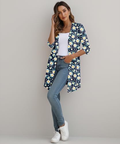 Image of YSYOKOW Lightweight Cardigans for Women 3 /4 Sleeve Long Open Front | Cardigan sweaters for women lightweight, summer cardigans for women lightweight, long cardigans for women trendy, dressy