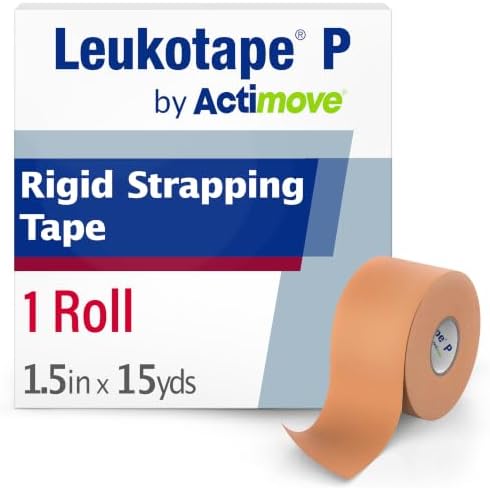 Leukotape P Rigid Medical Athletic Tape for Sprains and Injury Prevention, 3.8 cm x 13.7 m, Beige, 1 Roll