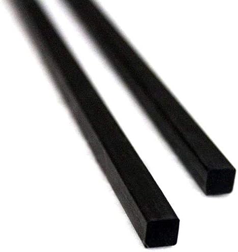 MUSOO2pcs Carbon Fiber Neck Rods 6.25mmX6.25mmX600mm Black