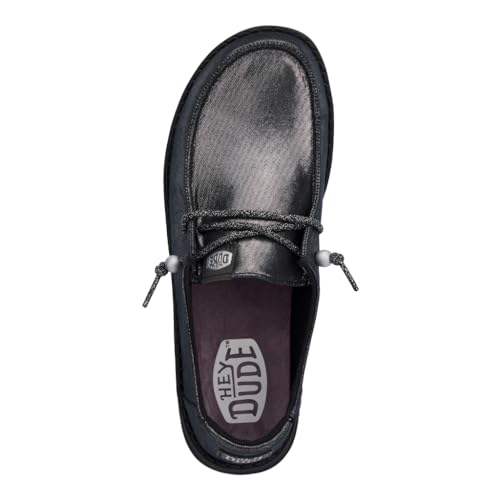 Image of HEYDUDE Women's Wendy Metallic Sparkle Slip On Shoes | Stylish Fashion Loafers for Women | Lightweight & Comfortable