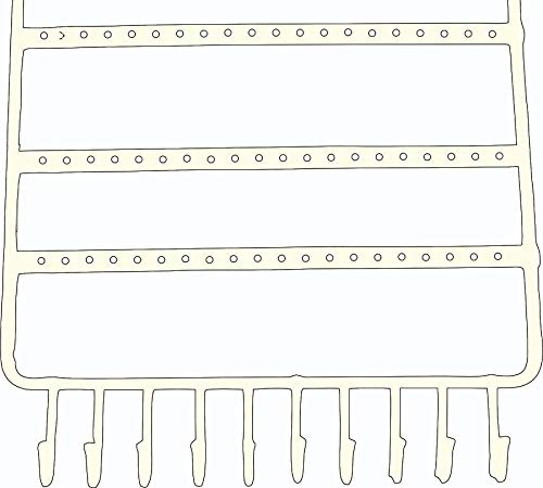 Image of Large Metal Jewellery Hanger Display Stand with 10 Hanging Hooks and 80 Earing Holes - (Ivory)