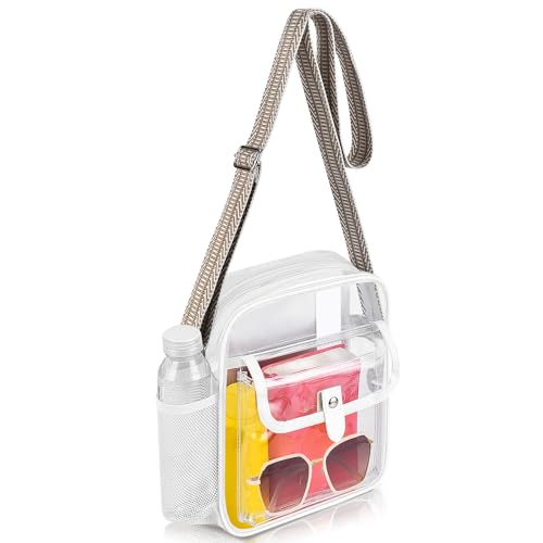 Image of SPODEARS Clear Crossbody Bag for Stadium, Concert, Festival & More - Adjustable Shoulder Strap & Bottle Holder