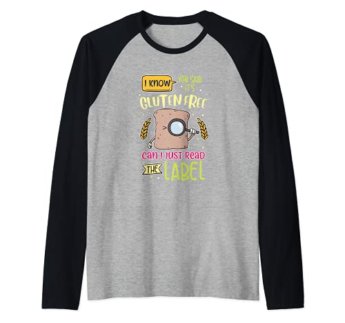 Conciencia divertida de la enfermedad celíaca del estilo de vida libre de gluten Camiseta Manga Raglan