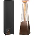 BILT HARD Pyramid Patio Heater, 48,000 BTU Outdoor Patio Heater with Wheels and Cover,Triple Protection System, Quartz Glass Tube Propane Heater for Commercial & Residential, Brown