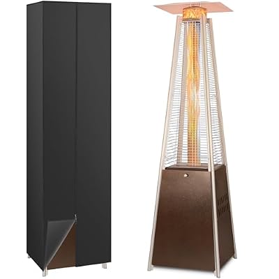 BILT HARD Pyramid Patio Heater, 48,000 BTU Outdoor Patio Heater with Wheels and Cover,Triple Protection System, Quartz Glass Tube Propane Heater for Commercial & Residential, Brown