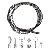 Rohrreinigungsspirale für elektrische Rohrreinigungsmaschine, für Länge mit 6 austauschbaren Schneidköpfen, kompatibel mit verschiedenen D(A)