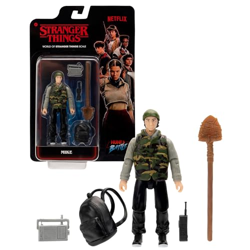STRANGER THINGS Mike Wheeler (Season 5) - 4-Inch Articulated Action Figure with Unique Accessory Red