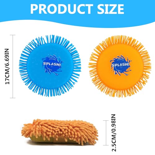 UYGTHI Wasser Frisbee 2 Stück, Soft Wasserspielzeug für Kinder und Erwachsene, Pool Spielzeug Kinder Aus Schaumstoff, Strandspiele Wasser-Wurfscheibe Ø17cm, Weich, Leicht, Wasserdicht