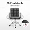 Kemon Office Chiar Desk Chair with Armrests/Wheels Pu Leather Mid Back Adjustable Height Computer Chair (Black)