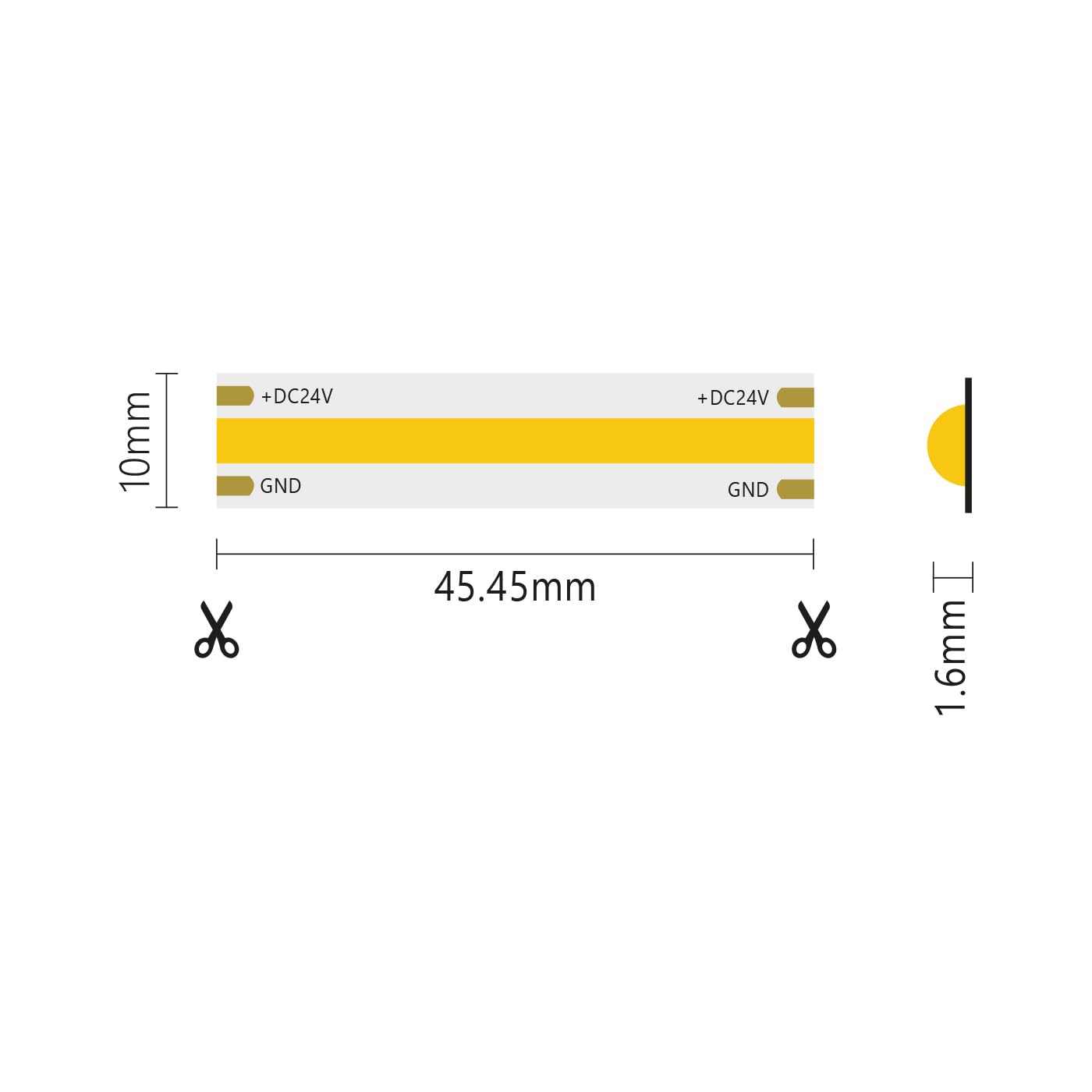 ALCAPOWER Striscia LED COB 5 metri 24V 15W/m (6000K)