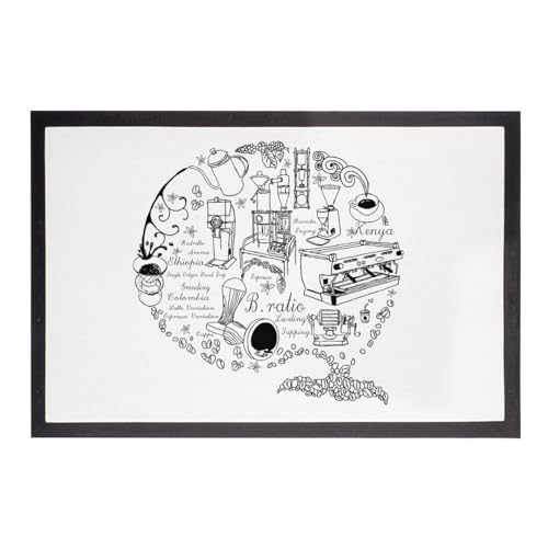 Paillasson Cafe Coffee Dessin Art Work tapis entrée espresso 60x40cm