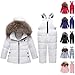 Kids 2 Piece Snowsuit Set Boys Girls Ski Suit Winter Hooded Puffer Jacket and Snow 𝐁ib Toddler (Silver-1, 4-6 Years)