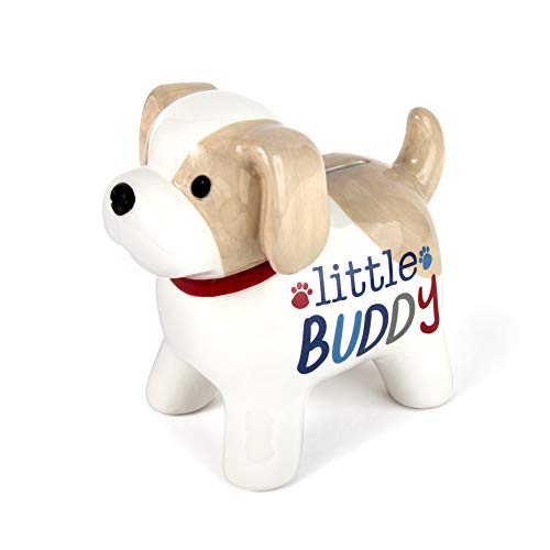 My Babyâ€™s First Bank Piggy Bank â€“ Ceramic Animal Bank and Nursery Piggy Bank for Baby Boys, Girls, Toddlers, and Kids (Puppy)