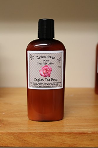 Pack of 2 All Natural, Handmade Artisan Goat Milk Lotion- English Tea Rose (2 Pack - 4oz bottles)