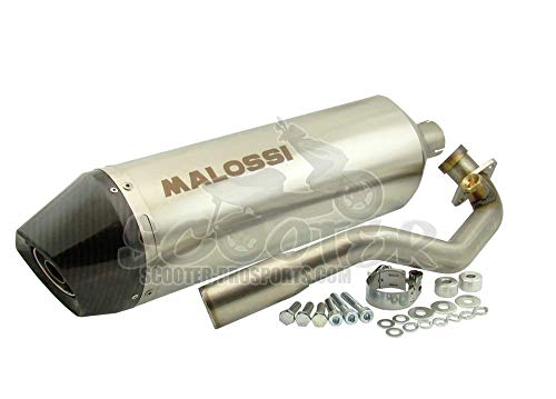  MALOSSI Marmitta da corsa RX, per GILERA 125 Runner ST/VX´06-> /200 Runner ST/VXR´06-> 4T, LC, argento, ammortizzatore: acciaio inox, con interruttore elettrico e tappo in carbonio