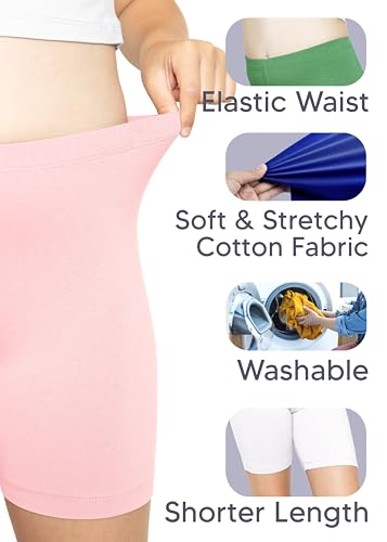 STRETCH IS COMFORT Girl's Cotton Biker Shorts and Cartwheel Shorts | Two Lengths to Choose from | Size 4-144