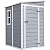 DWVO 5x4ft Resin Outdoor Storage Shed with Floor, Large Waterproof Lockable Storage Shed with Window, Plastic Outside Tool Storage for Garden, Backyard, Patio, Lawn (Gray)
