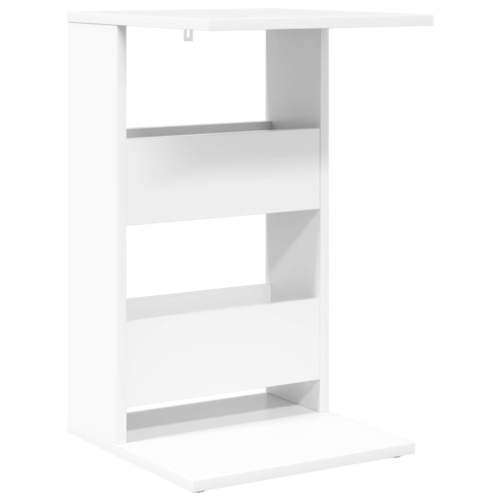 Table d appoint Blanc 40 x 35 x 60 5 cm Bois ingénierie Moderne rectangulaire Petite Table Basse d appoint pour Salon canapé Fauteuil intérieur Design Contemporain