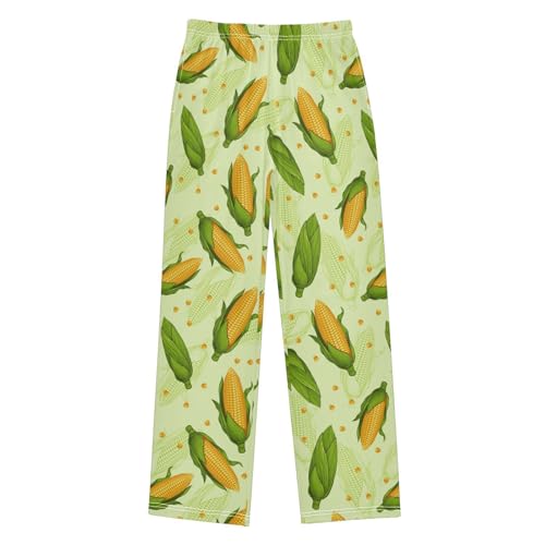 ZZXXB Corns Boys Long Pants Soft Trousers Elastic Waist Kids Lounge Bottoms with Pockets S-XL