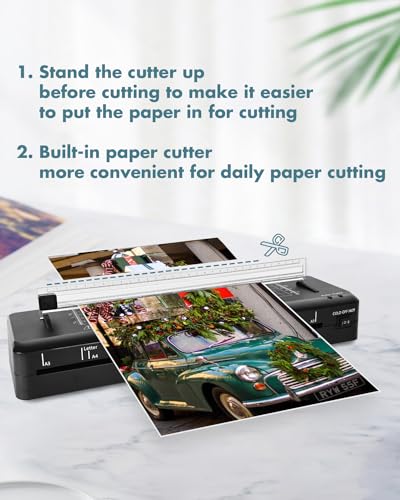 Laminator A3 Laminator na zimno z 40 workami A3, A4, A5, A6, nóż do papieru i zaokrąglanie narożników, do biura, domu i szkoły (A3+40 arkuszy)