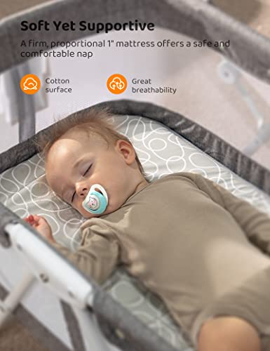 Besrey Bassinet For Baby, 3 In 1 Portable Baby Bassinets, Rocking Cradle Bed, Easy Folding Bedside Sleeper Crib, Quick-Fold For Newborn Infant, Up To 33 Lb Compact Storage, Mattress And Net Included #TOP5