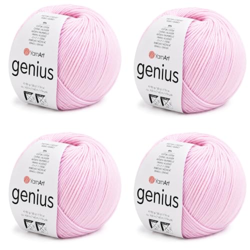 Image of YarnArt Genius Soft Cotton Blend Yarn, 4 Pack (1.76 oz / 174 Yds)