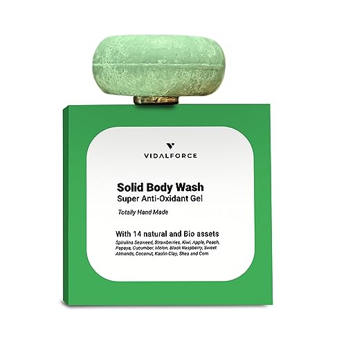 Gel Solido Cuerpo Ultra Duro Equivale a 3000 ml Artesanal 100% Natural y BIO I Jabon neutro pastilla sin sulfatos ni químicos I Pastilla jabon con pH neutro I Jabon Biodegradable. 85g