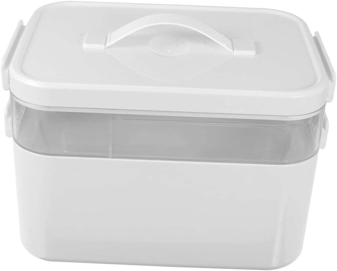 ERINGOGO Portable Medicine Storage Box Lightweight First Aid Kit Organizer for Home Travel and Outdoor Use Multi Purpose Case for Medicines Crafts and Stationery