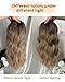 PANEWAY 16Inch Wavy Curly Brown Blonde Hair Topper with Dark Root - Clip In Hair Topper for Women