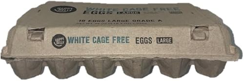 Amazon Brand - Happy Belly Cage Free Large White Eggs, Grade A, 18 Count (Packaging May Vary)