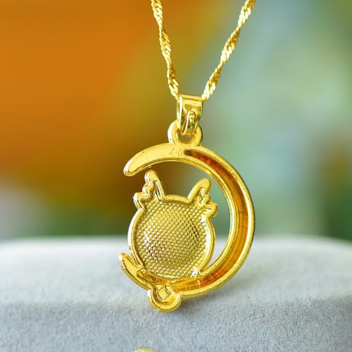 Collier lune de jade chrétien anti-ternissement en argent S925 véritable