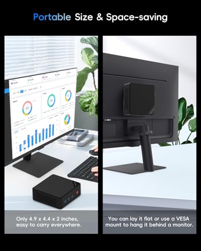 Image of Mini PC, 1 Year Office 365, Intel Pentium Gold 6500Y (up to 3.4GHz), 16GB RAM 256GB SSD, Windows 11 Desktop Computers for Home Office Business Students, Triple 4K Display via USB-C /HDMI /DP, WiFi, BT