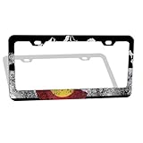 QUZtww License Plate Frame Automotive Tag Holder Vintage Mountain Colorado Flag 2 Pack Aluminum Dura