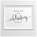 Andaz Press Wedding Party Signs, Formal Black and White, 8.5-inch x 11-inch, Thank You for Celebrating With Us, 1-Pack