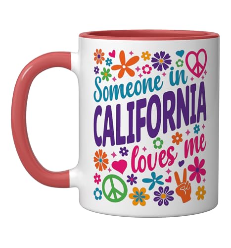 Someone In California Loves Me Ceramic Mug, Red/White, 11oz by Somebody In California Loves Me - Used condition - US$14.16