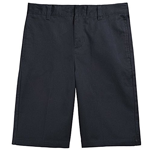 French Toast Boys Flat Front Shorts, No Wrinkle, Adjustable Waist, School Uniform (5, Navy) #TOP20