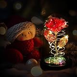 Childom Birthday Gifts for Women,Christmas Flowers Gifts for Her,Women,Mom,Wife,Grandma,Light Up Rose in Glass Dome,Colorful Red Flowers for Christmas,Anniversary,Valentines,Birthday
