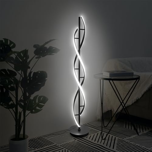 HCJIAJING Spiral Floor lamp Suitable for Living Rooms bedrooms Dining Rooms Studies and Offices (Black)