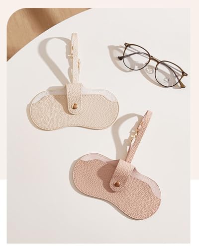 Image of K Luxury Sunglasses Cases with Strap Stotage Bag Leather Reading Eyeglass Case Portable Case Soft Pouch for Women