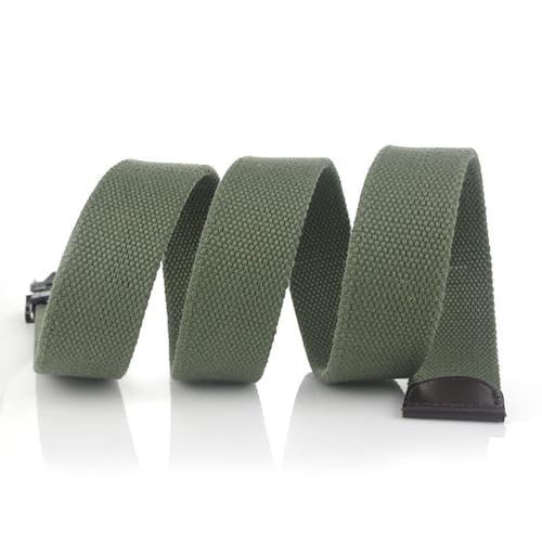 Striped Adult Fashion Men Leather Belt Canvas Automatic Buckle2