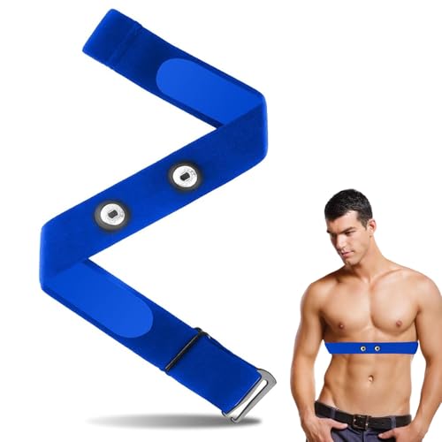 Wjelet 1Pcs Heart Rate Monitor Chest Replacement Strap, HR Sensor Belt Compatible with Polar H10 Wahoo Tickr Coospo Powrlabs Moofit Fitcent,Adjustable length(Blue)