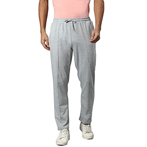 Hubberholme Men's Cotton Blend Regular Fit Solid Pleated Track Pant