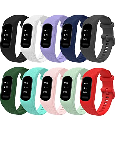iBREK for Garmin Vivosmart 5 Bands,Replacement Watch Bands for Women Men Large Small(No Tracker)-Small,10 Pack