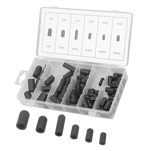 80 Stuks Vacuüm Hoed Plug Assortiment Kit, Rubberen Vacuüm Hoed Kit 6 Maat 5/32in Tot 3/8in Hittetolerantie met Opbergdoos